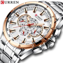 image-Curren 8363 Men's Quartz Watch Steel Band Business Calendar 48mm