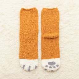 image-Coral Fleece Cat Claw Sleep Socks Mid-Tube Cartoon Winter Warm