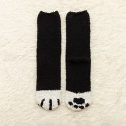 image-Coral Fleece Cat Claw Sleep Socks Mid-Tube Cartoon Winter Warm
