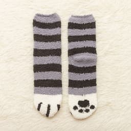 image-Coral Fleece Cat Claw Sleep Socks Mid-Tube Cartoon Winter Warm