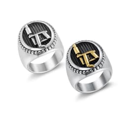 image-Stainless Steel Vintage Tattoo Machine Logo Ring Men's ZX-047