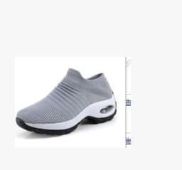 image-Women's Mesh Knit Sock Sneakers Low Wedge Heel Air Cushion Shoes