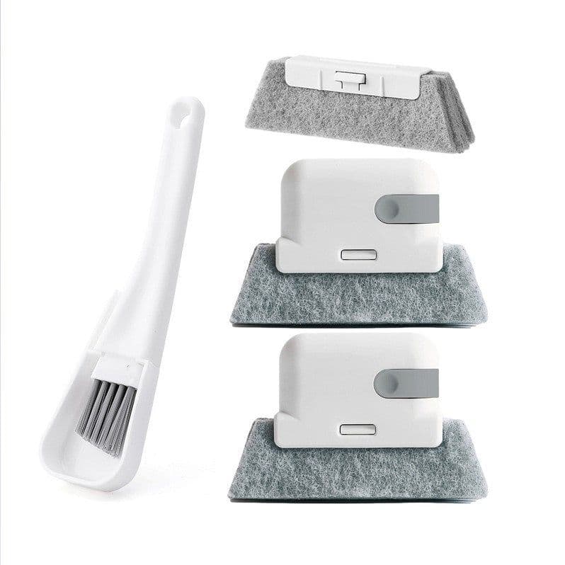 image-Window Groove Cleaning Brush with Scouring Pad Gap Tool