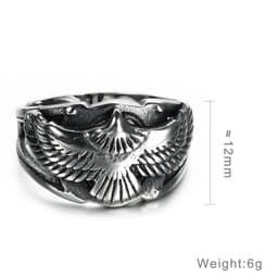 image-Men's Stainless Steel Eagle Ring