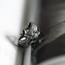 image-Men's Stainless Steel Eagle Ring