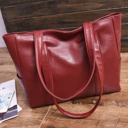 image-Women's PU Leather Tote Bag Large Capacity Shoulder Messenger Bag