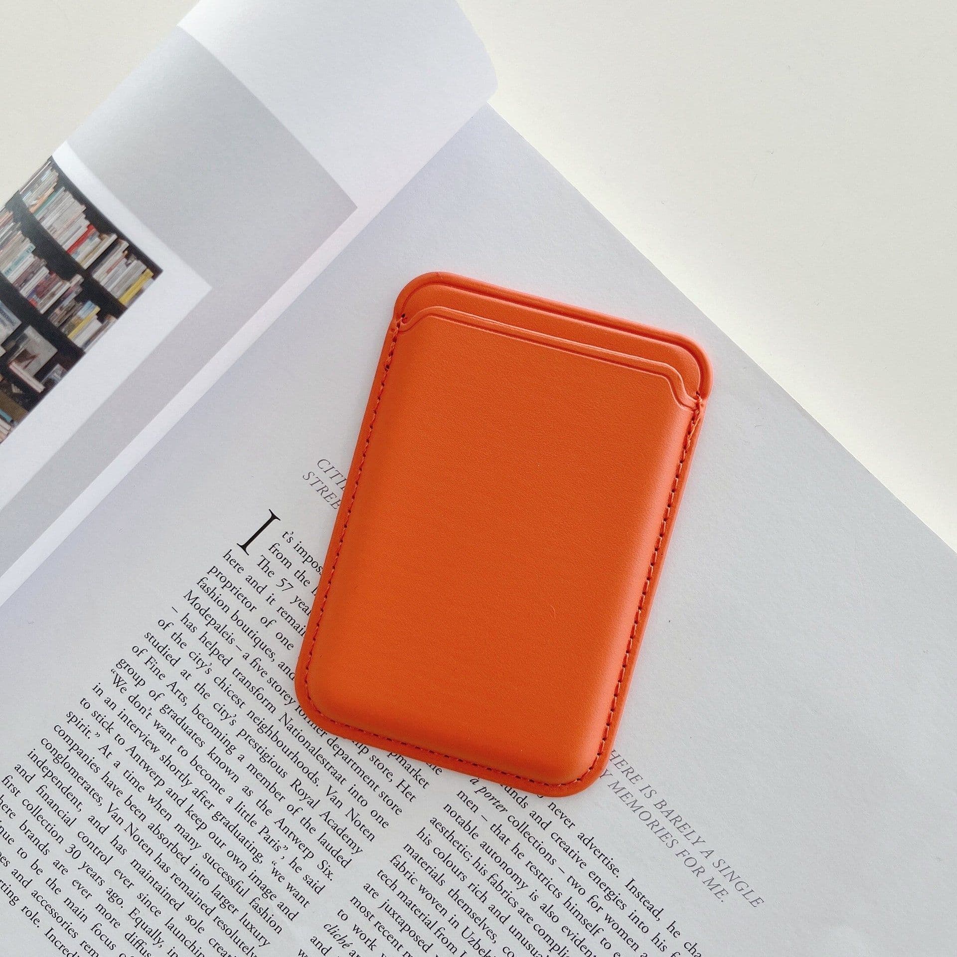 image-MagSafe Leather Card Holder for iPhone 12 13 Magnetic Wallet