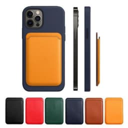 image-MagSafe Leather Card Holder for iPhone 12 13 Magnetic Wallet