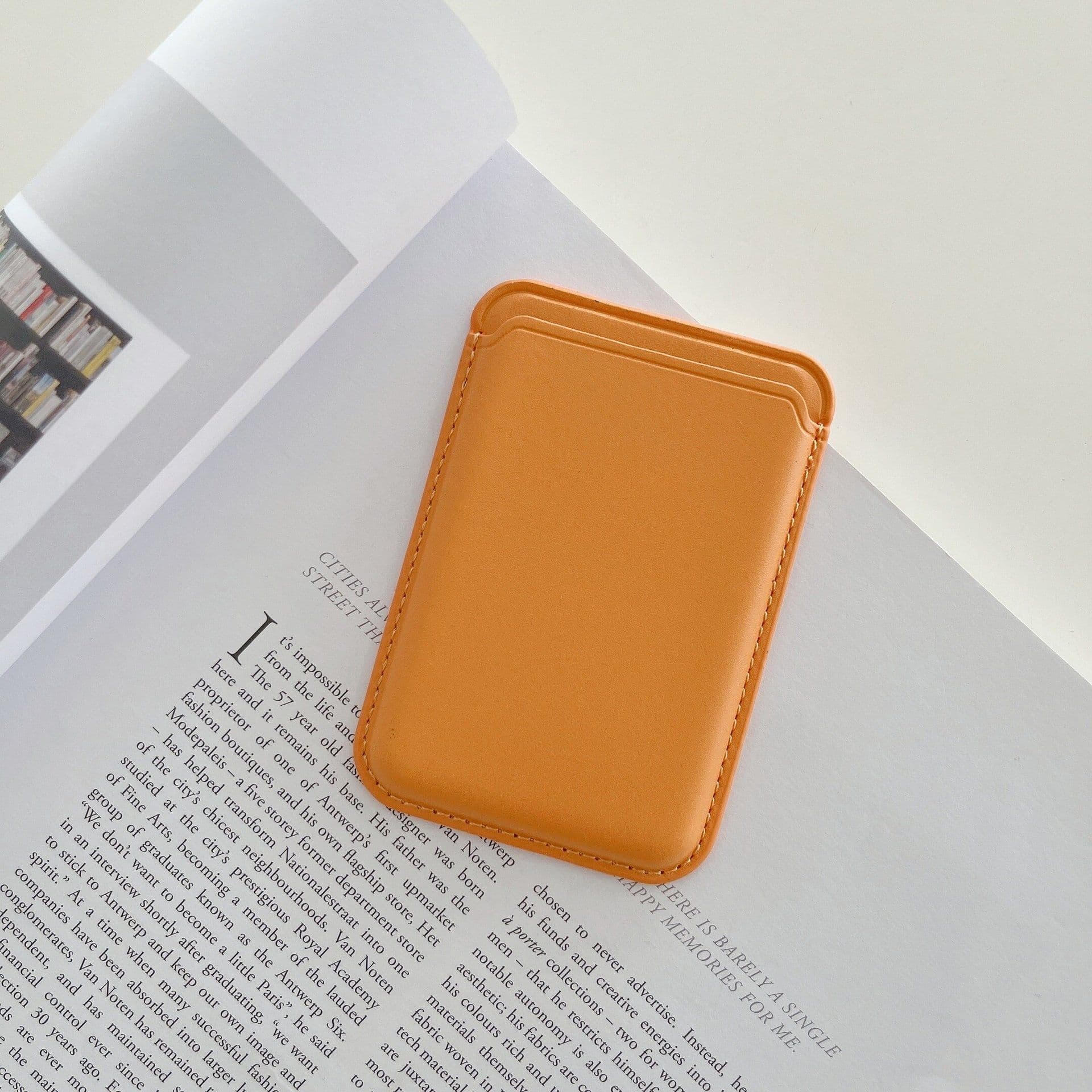 image-MagSafe Leather Card Holder for iPhone 12 13 Magnetic Wallet