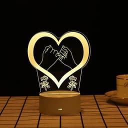 image-3D Cartoon Night Light USB Touch Lamp Acrylic Bedside Table Light