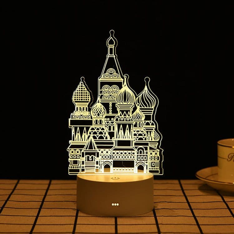 image-3D Cartoon Night Light USB Touch Lamp Acrylic Bedside Table Light