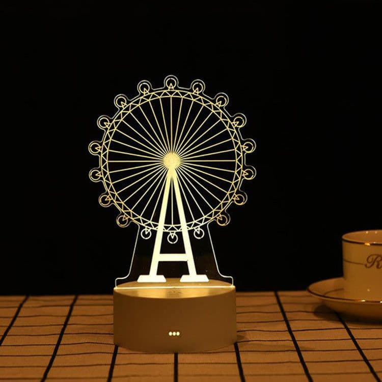 image-3D Cartoon Night Light USB Touch Lamp Acrylic Bedside Table Light
