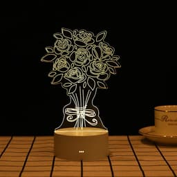 image-3D Cartoon Night Light USB Touch Lamp Acrylic Bedside Table Light