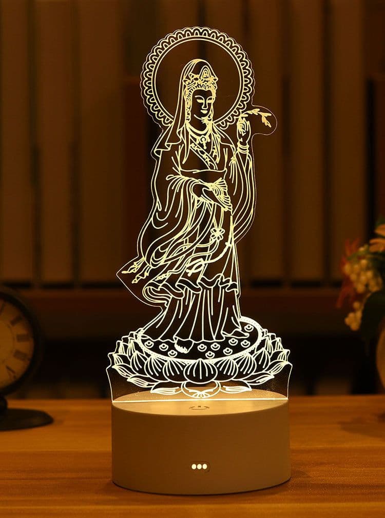 image-3D Cartoon Night Light USB Touch Lamp Acrylic Bedside Table Light