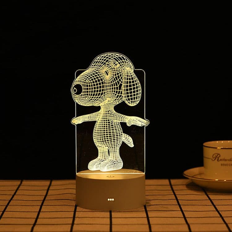 image-3D Cartoon Night Light USB Touch Lamp Acrylic Bedside Table Light