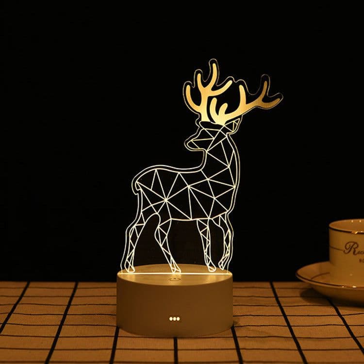 image-3D Cartoon Night Light USB Touch Lamp Acrylic Bedside Table Light