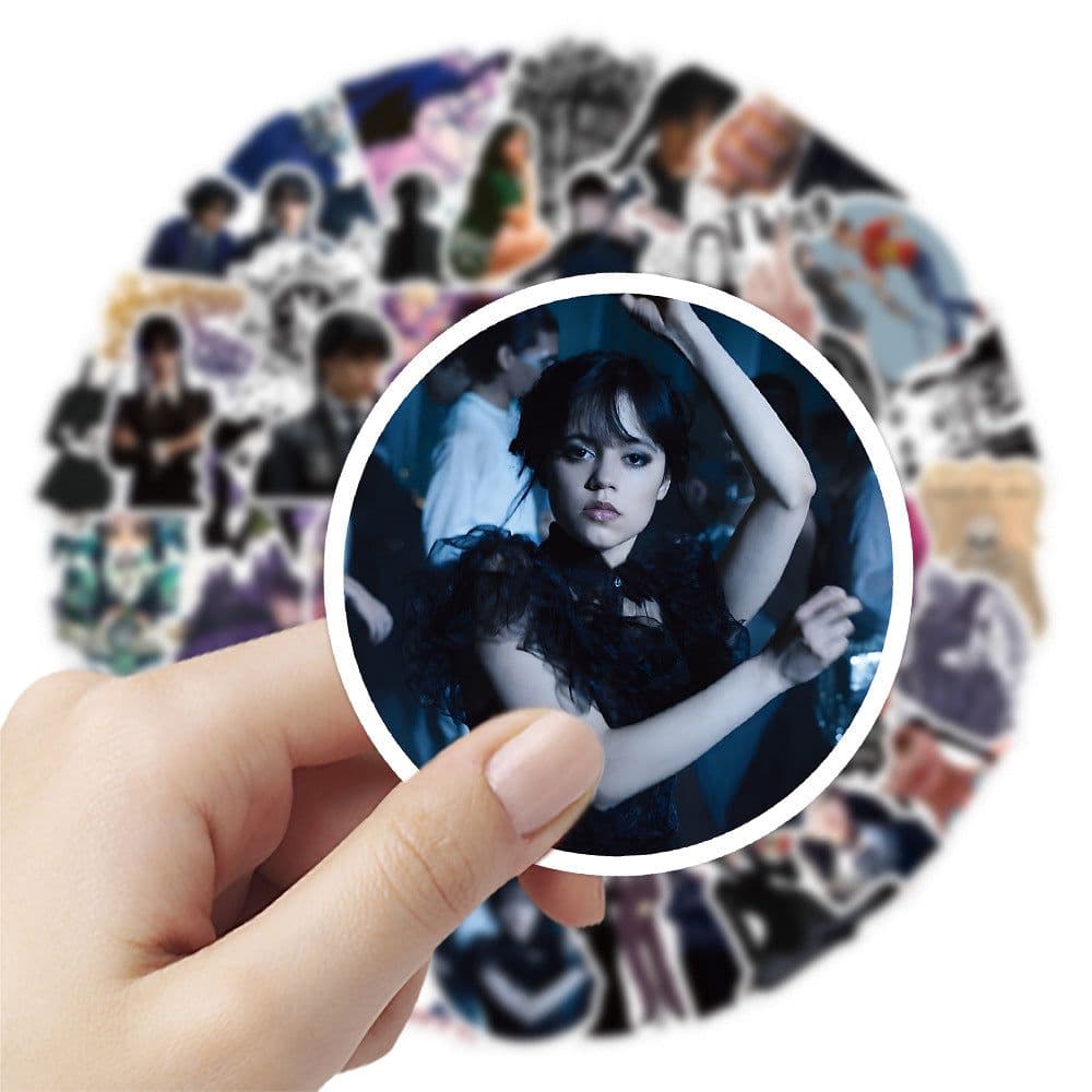 image-Wednesday TV Show Graffiti Stickers 50pcs Waterproof 4-6cm