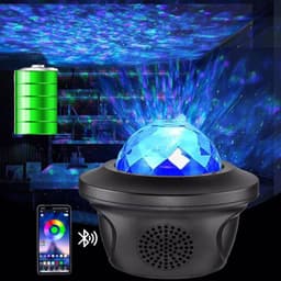 image-Smart LED Projector Light with WiFi Bluetooth Starry Sky Flame