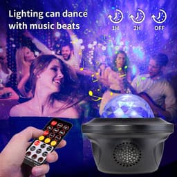 image-Smart LED Projector Light with WiFi Bluetooth Starry Sky Flame