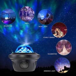 image-Smart LED Projector Light with WiFi Bluetooth Starry Sky Flame