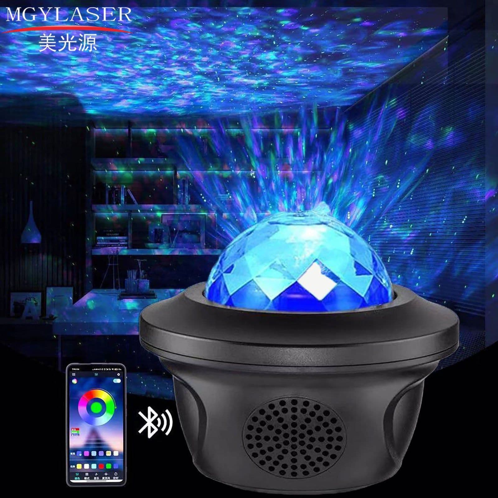 image-Smart LED Projector Light with WiFi Bluetooth Starry Sky Flame