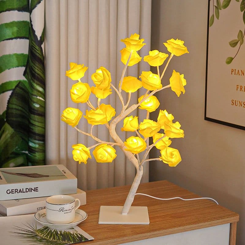 image-LED Rose Tree Lamp USB Decorative Night Light with Switch