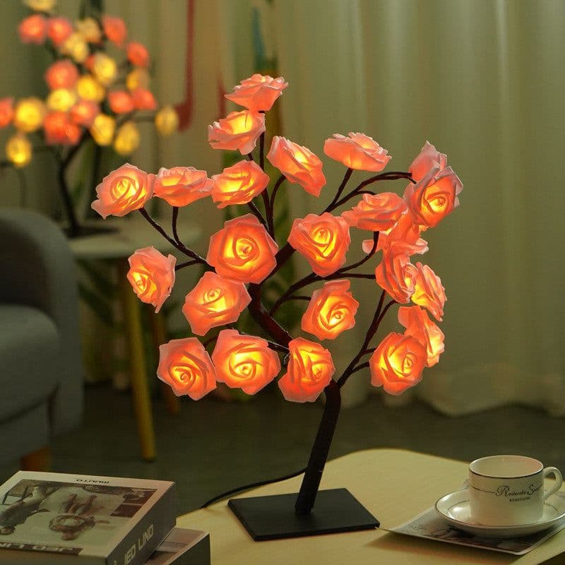 image-LED Rose Tree Lamp USB Decorative Night Light with Switch