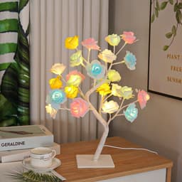 image-LED Rose Tree Lamp USB Decorative Night Light with Switch
