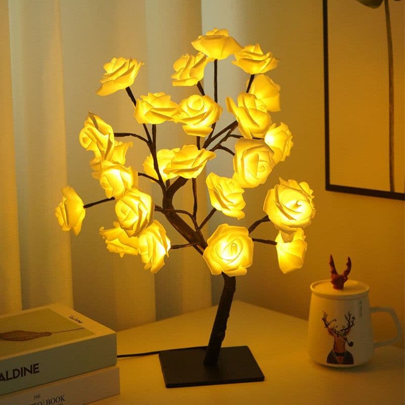 image-LED Rose Tree Lamp USB Decorative Night Light with Switch