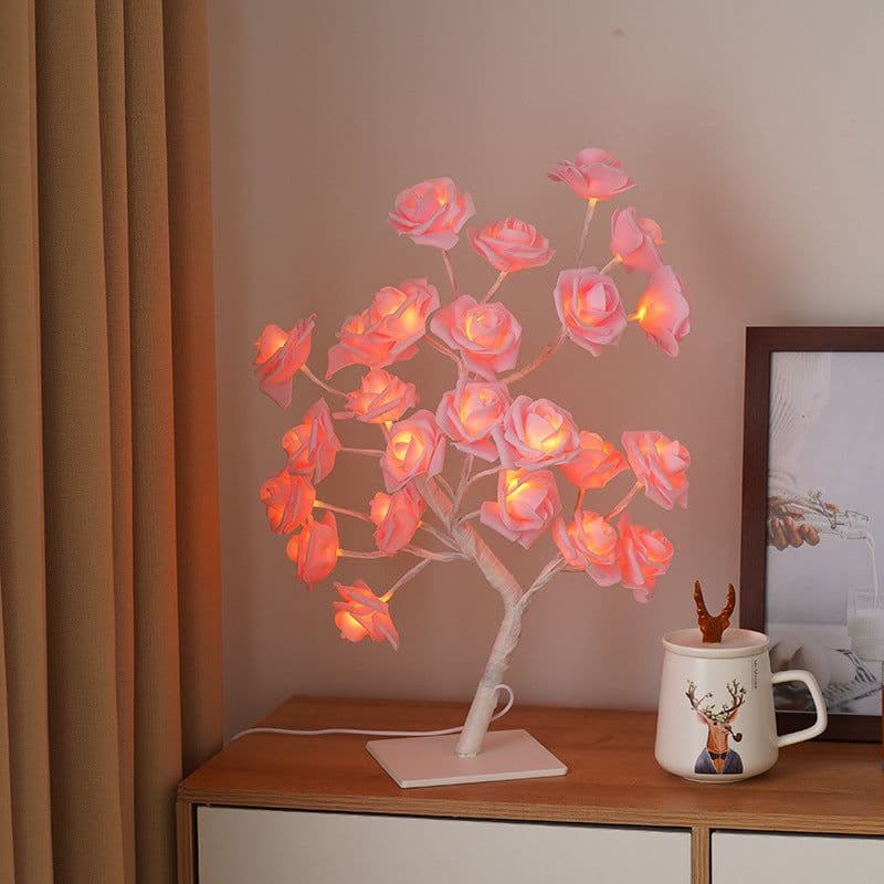 image-LED Rose Tree Lamp USB Decorative Night Light with Switch