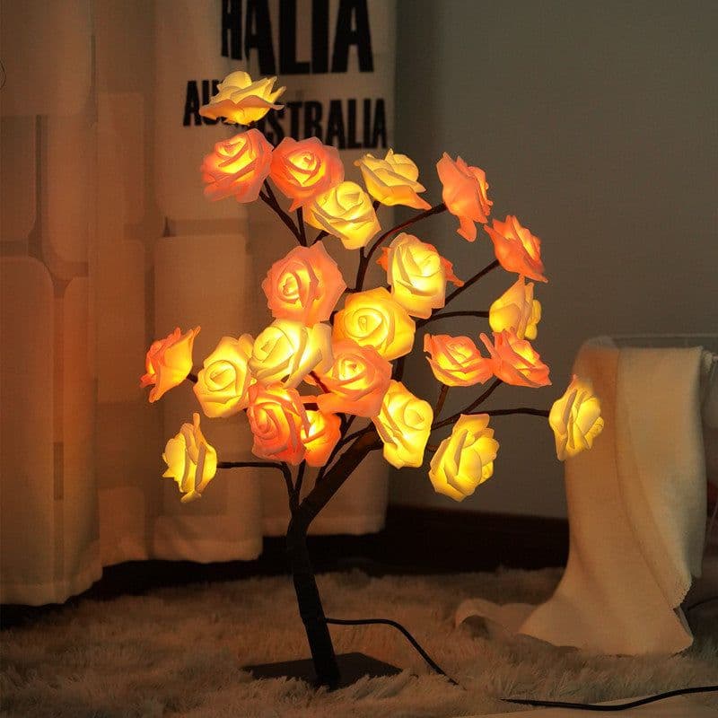 image-LED Rose Tree Lamp USB Decorative Night Light with Switch