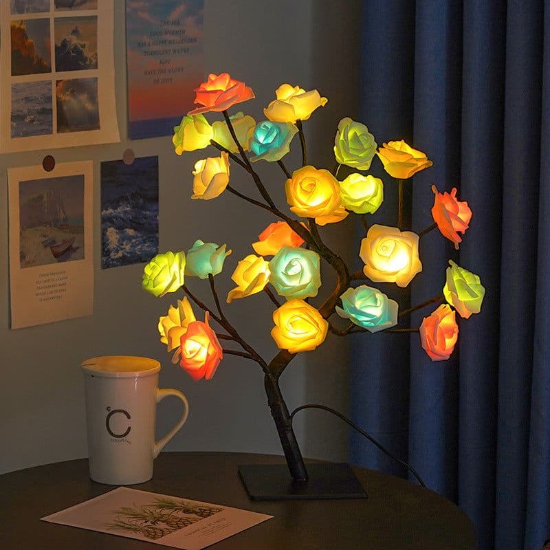 image-LED Rose Tree Lamp USB Decorative Night Light with Switch