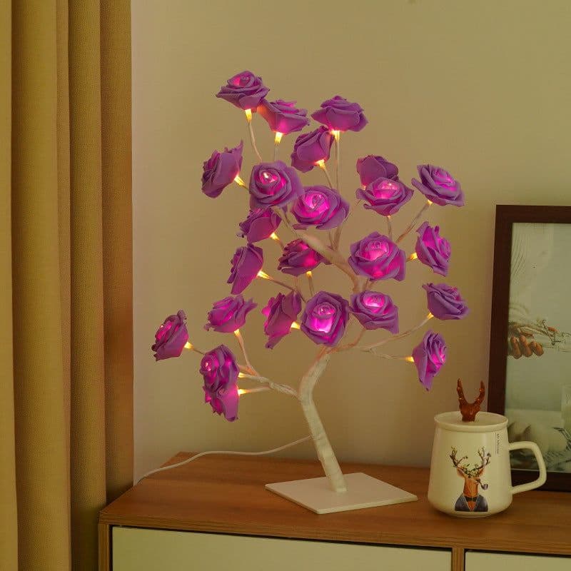 image-LED Rose Tree Lamp USB Decorative Night Light with Switch