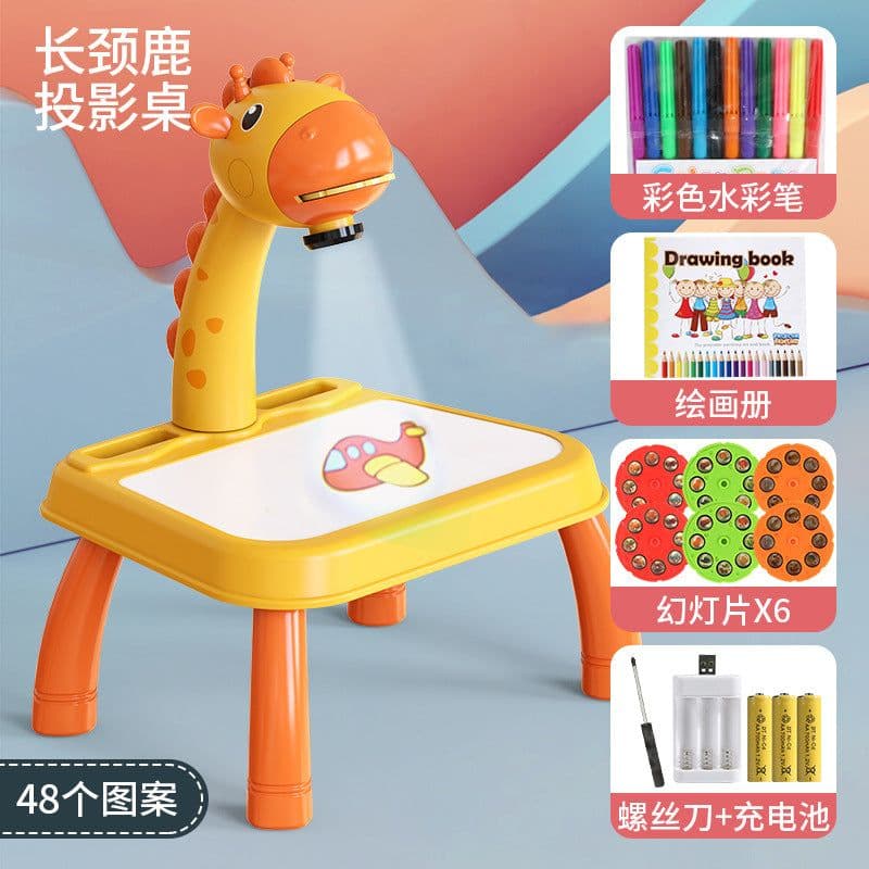 image-Kids Magnetic Drawing Board with Deer Projection 24 Patterns Toy
