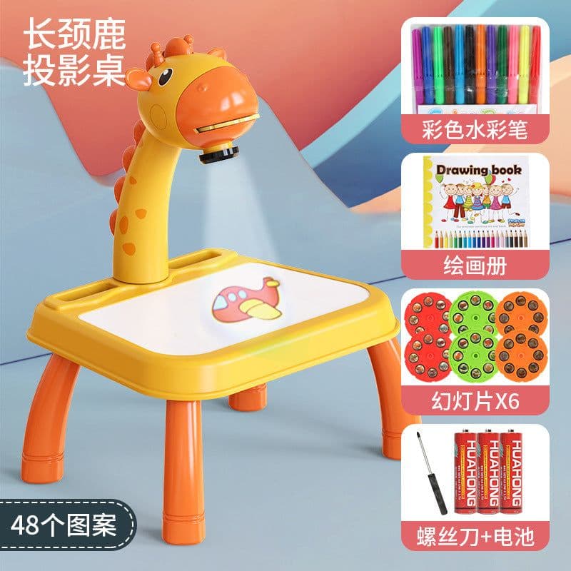 image-Kids Magnetic Drawing Board with Deer Projection 24 Patterns Toy