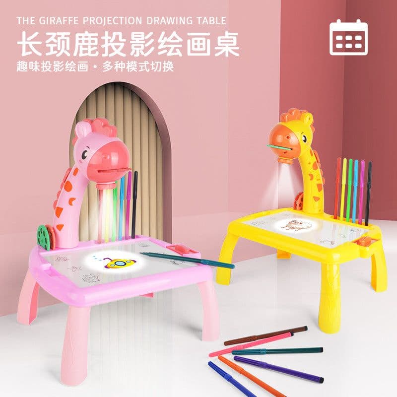 image-Kids Magnetic Drawing Board with Deer Projection 24 Patterns Toy