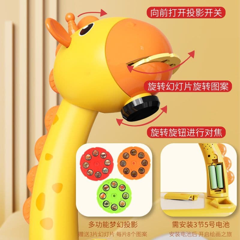 image-Kids Magnetic Drawing Board with Deer Projection 24 Patterns Toy