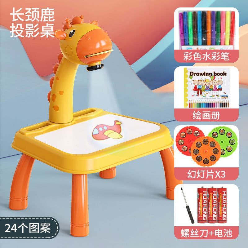 image-Kids Magnetic Drawing Board with Deer Projection 24 Patterns Toy