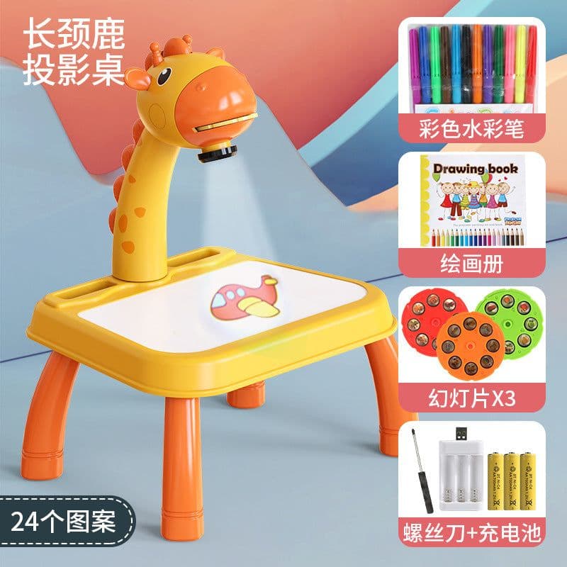 image-Kids Magnetic Drawing Board with Deer Projection 24 Patterns Toy