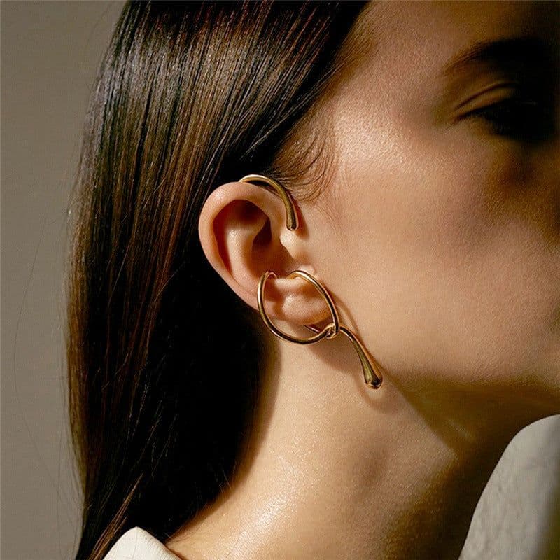 image-Geometric Ear Cuff Clip Earrings Non-Pierced Women's Ear Bone Clip