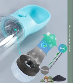 image-Portable Pet Water and Food Bottle 2-in-1 Dog Cat Travel Cup