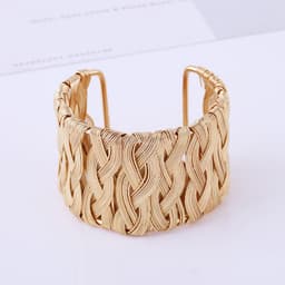 image-Metal Wire Woven Open Cuff Bracelet