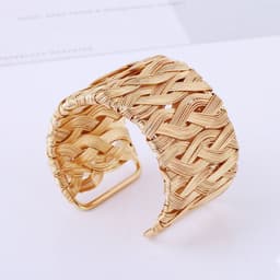 image-Metal Wire Woven Open Cuff Bracelet