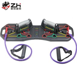 image-Push-Up Board Bracket with Resistance Bands Training Equipment