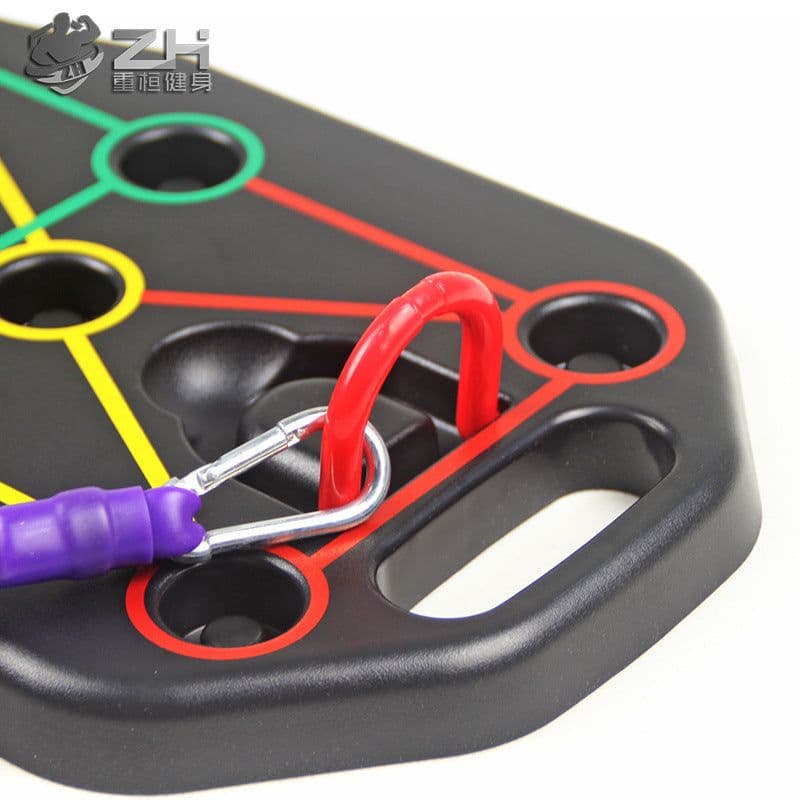 image-Push-Up Board Bracket with Resistance Bands Training Equipment