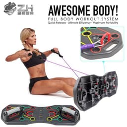 image-Push-Up Board Bracket with Resistance Bands Training Equipment