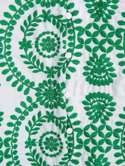 image-Women's Long Sleeve Green Embroidered Shirt 3641