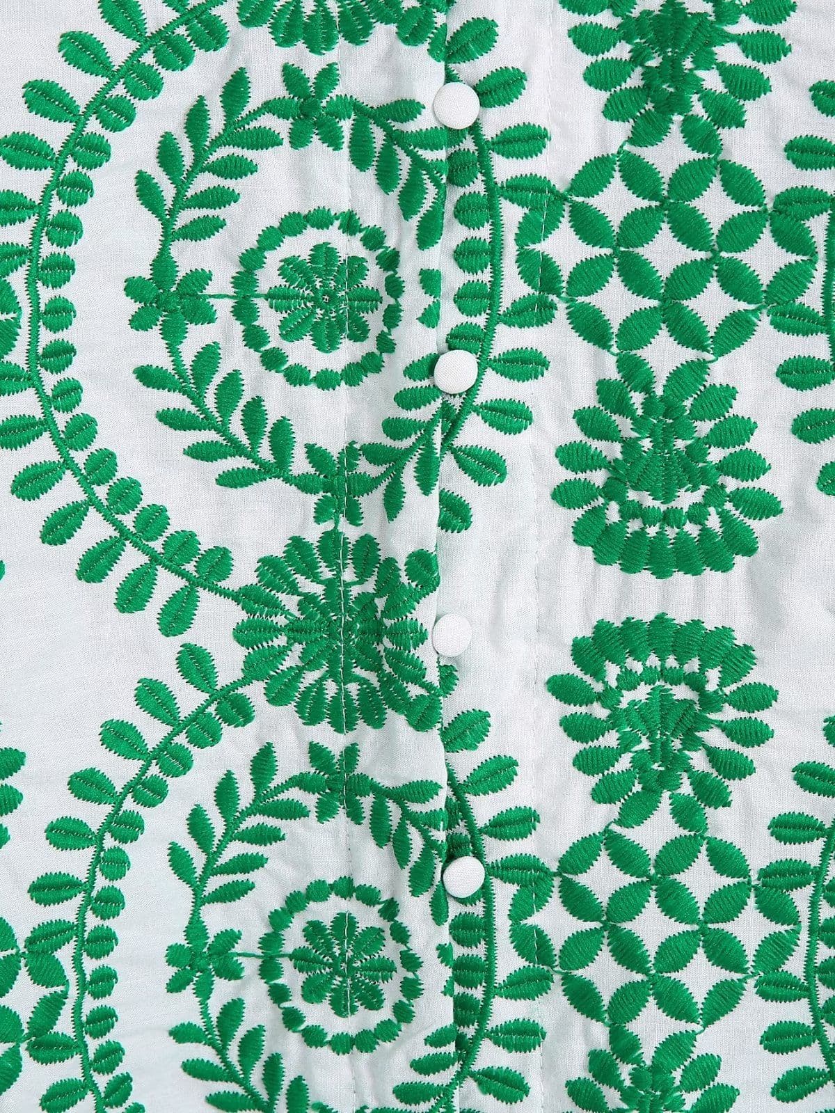 image-Women's Long Sleeve Green Embroidered Shirt 3641