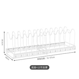 image-Adjustable Telescopic Pot Rack Kitchen Cabinet Storage Organizer
