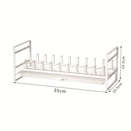 image-Adjustable Telescopic Pot Rack Kitchen Cabinet Storage Organizer